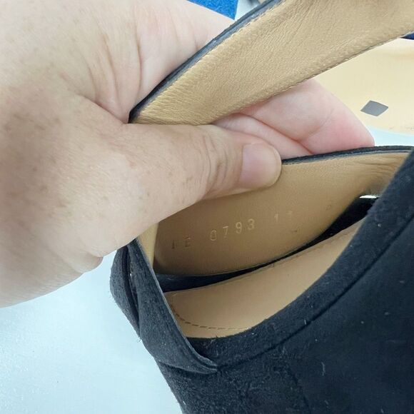 Salvatore Ferragamo Wrap Around Colorblock Suede Leather Heels 11 Mink Fur - Picture 9 of 9